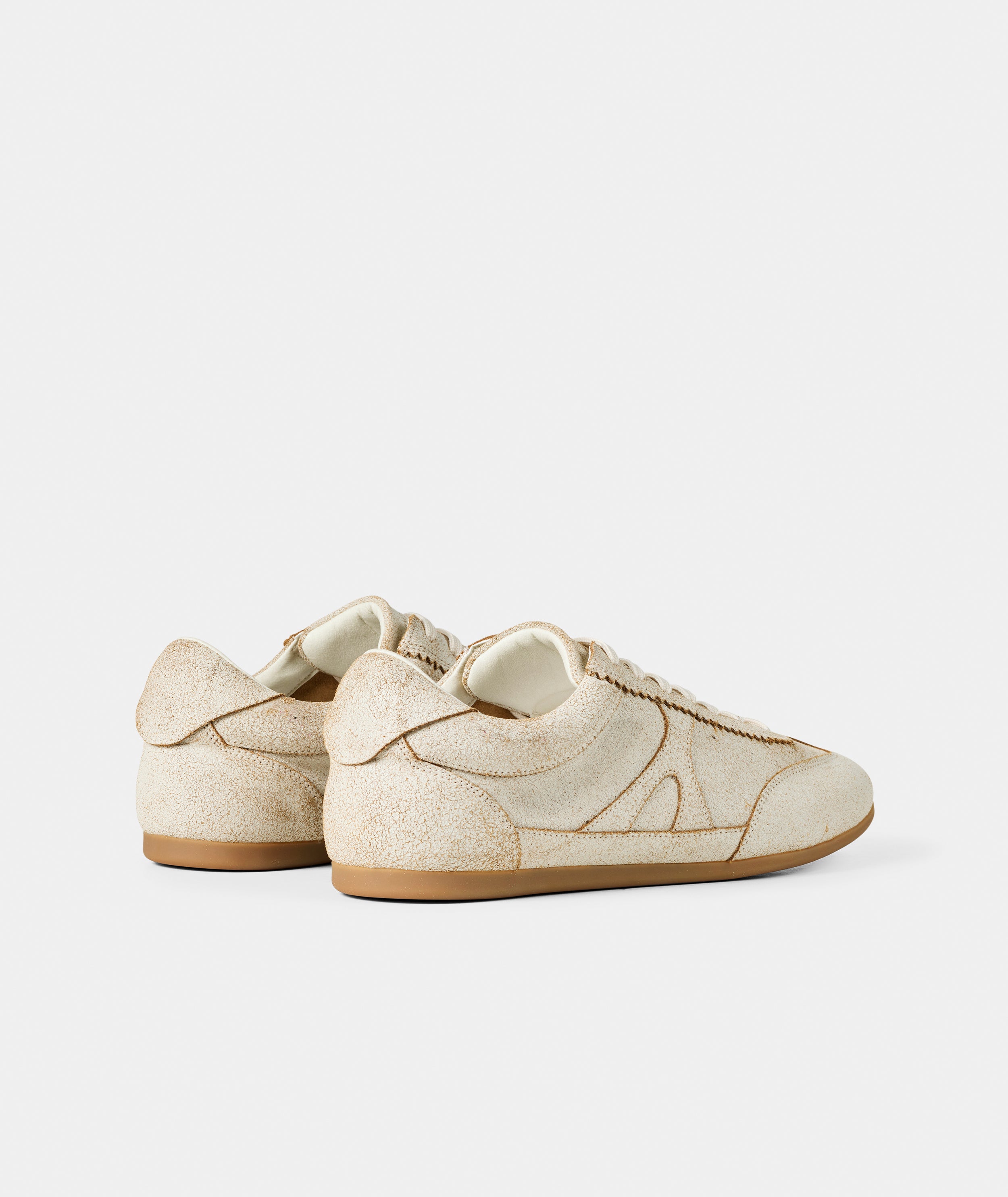 GARMENT PROJECT MAN Brodie - Off-white Cracked Leather Sneakers 110 Off White