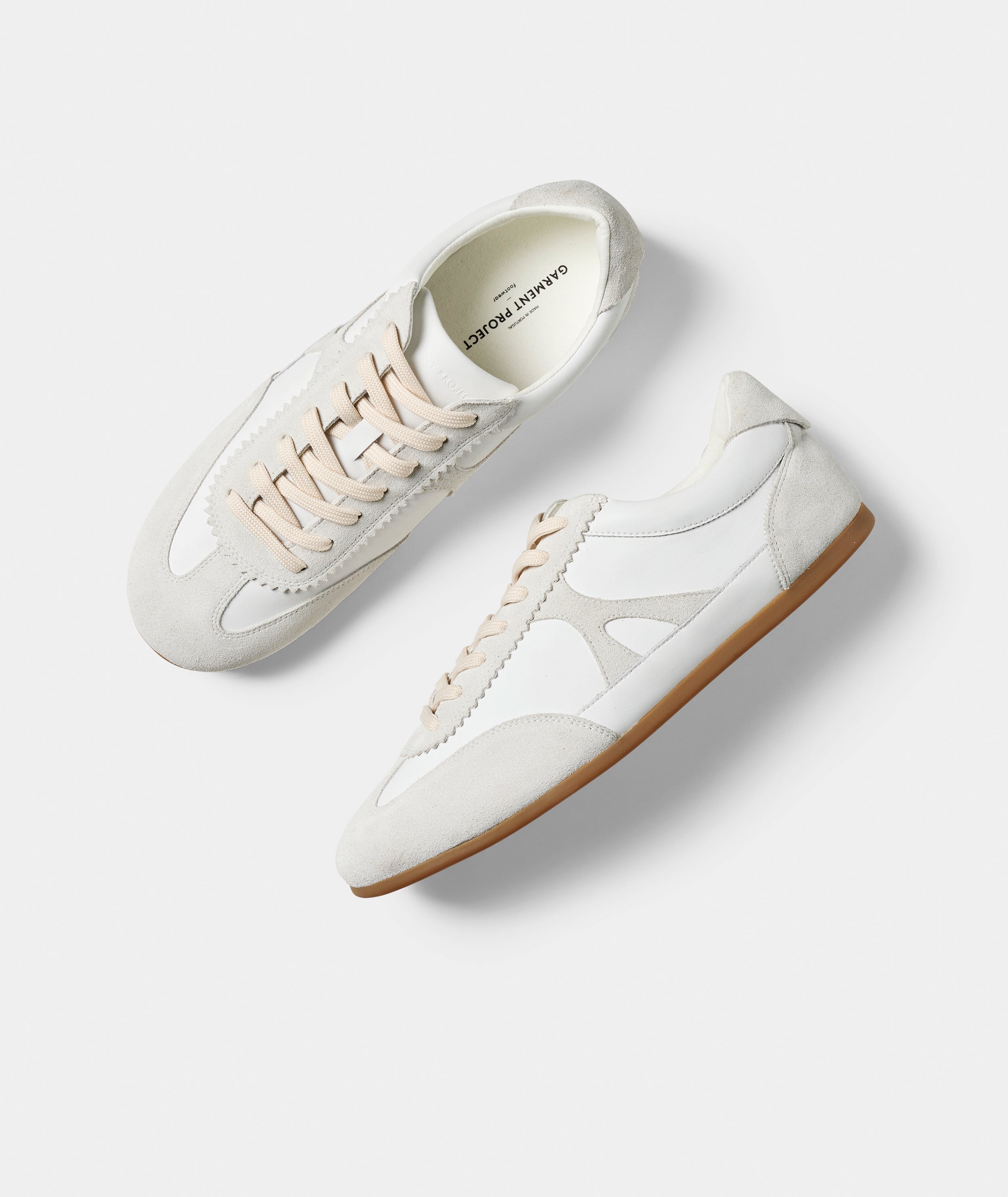 GARMENT PROJECT MAN Brodie - White Leather/Suede Mix Sneakers 100 White