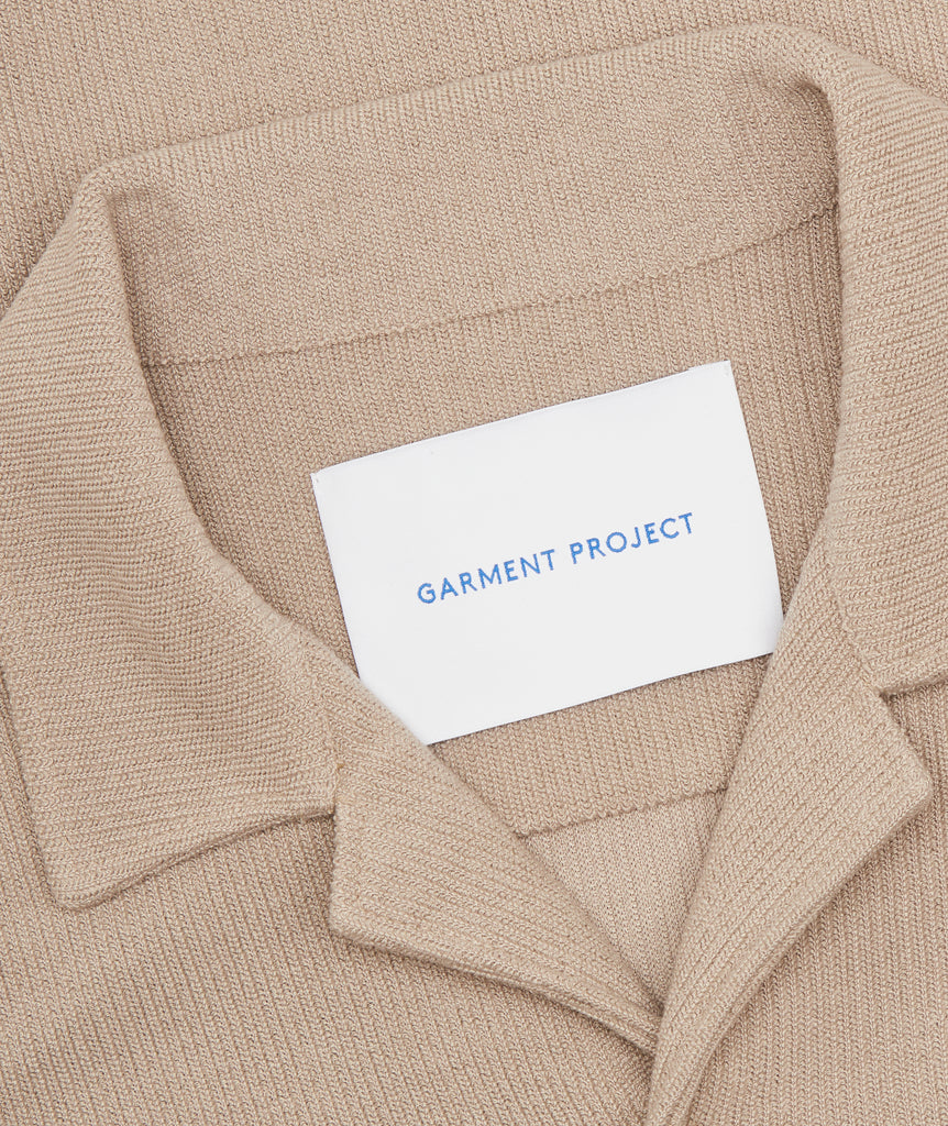 GARMENT PROJECT MAN Camp Collar Shirt - Earth Knit Shirt 260 Earth