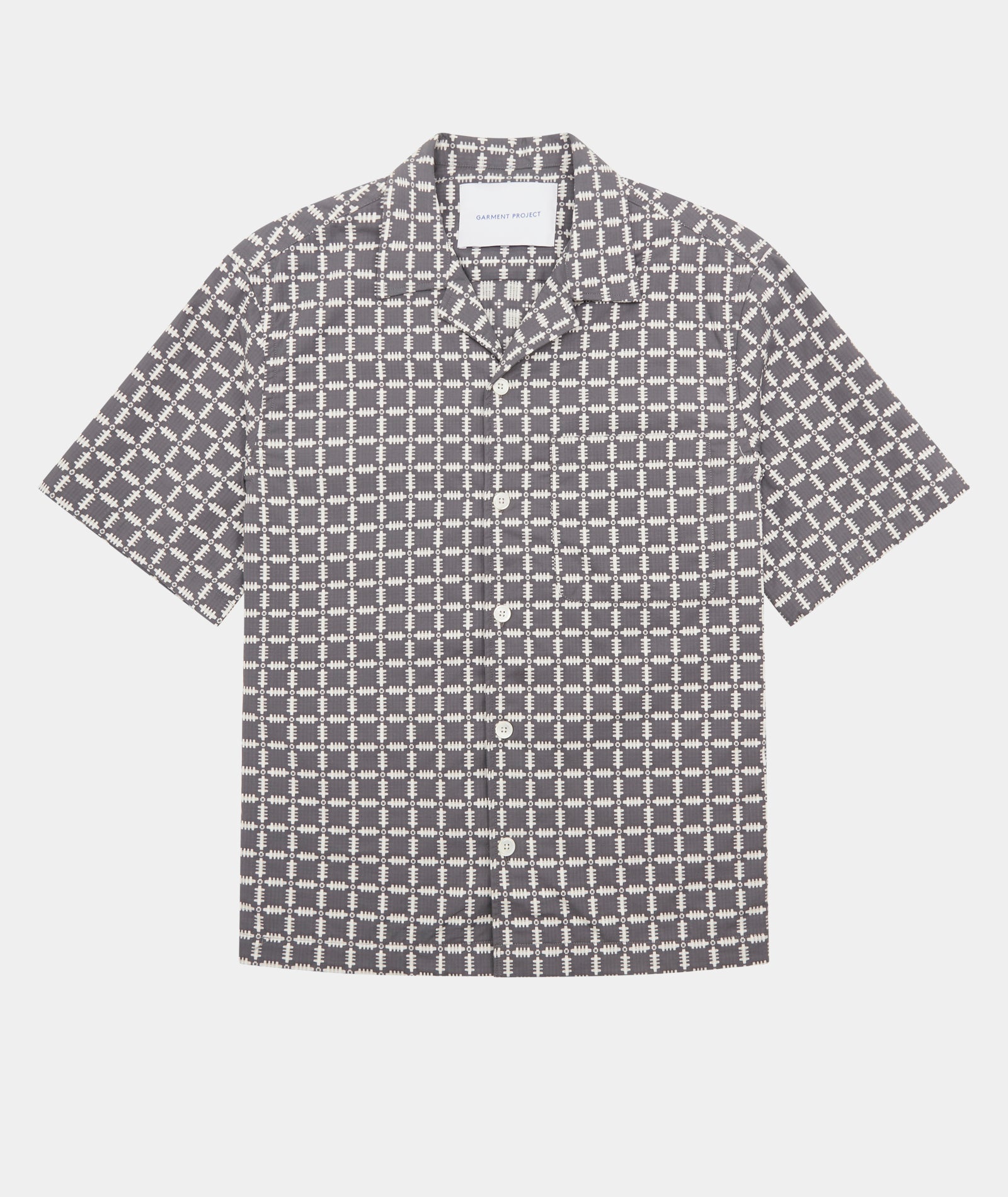 GARMENT PROJECT MAN Camp Collar Shirt - Grey Shirt 400 Grey