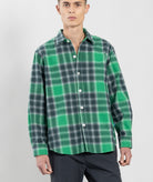 GARMENT PROJECT MAN Check Overshirt - Green Overshirt 200 Green