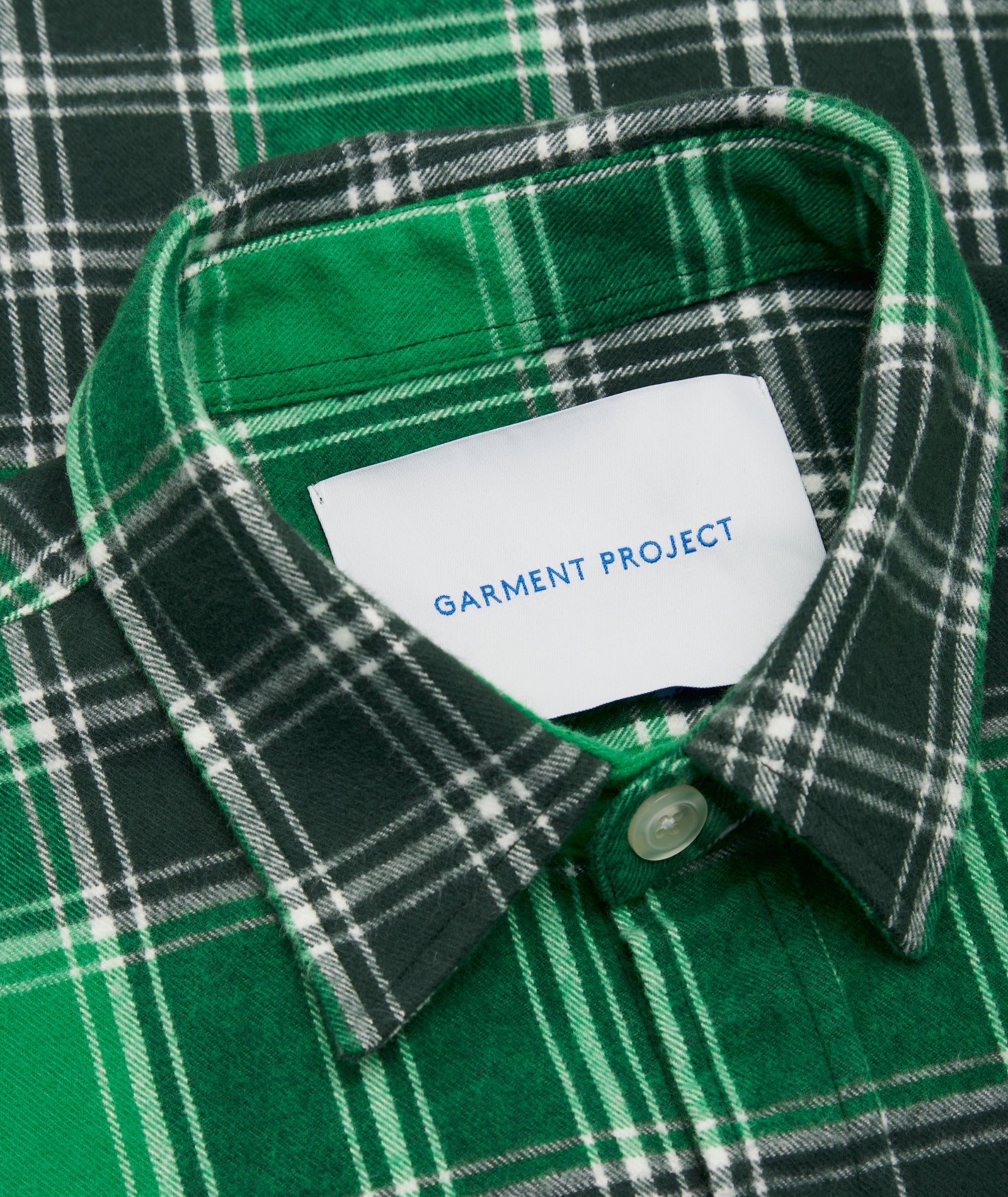 GARMENT PROJECT MAN Check Overshirt - Green Overshirt 200 Green