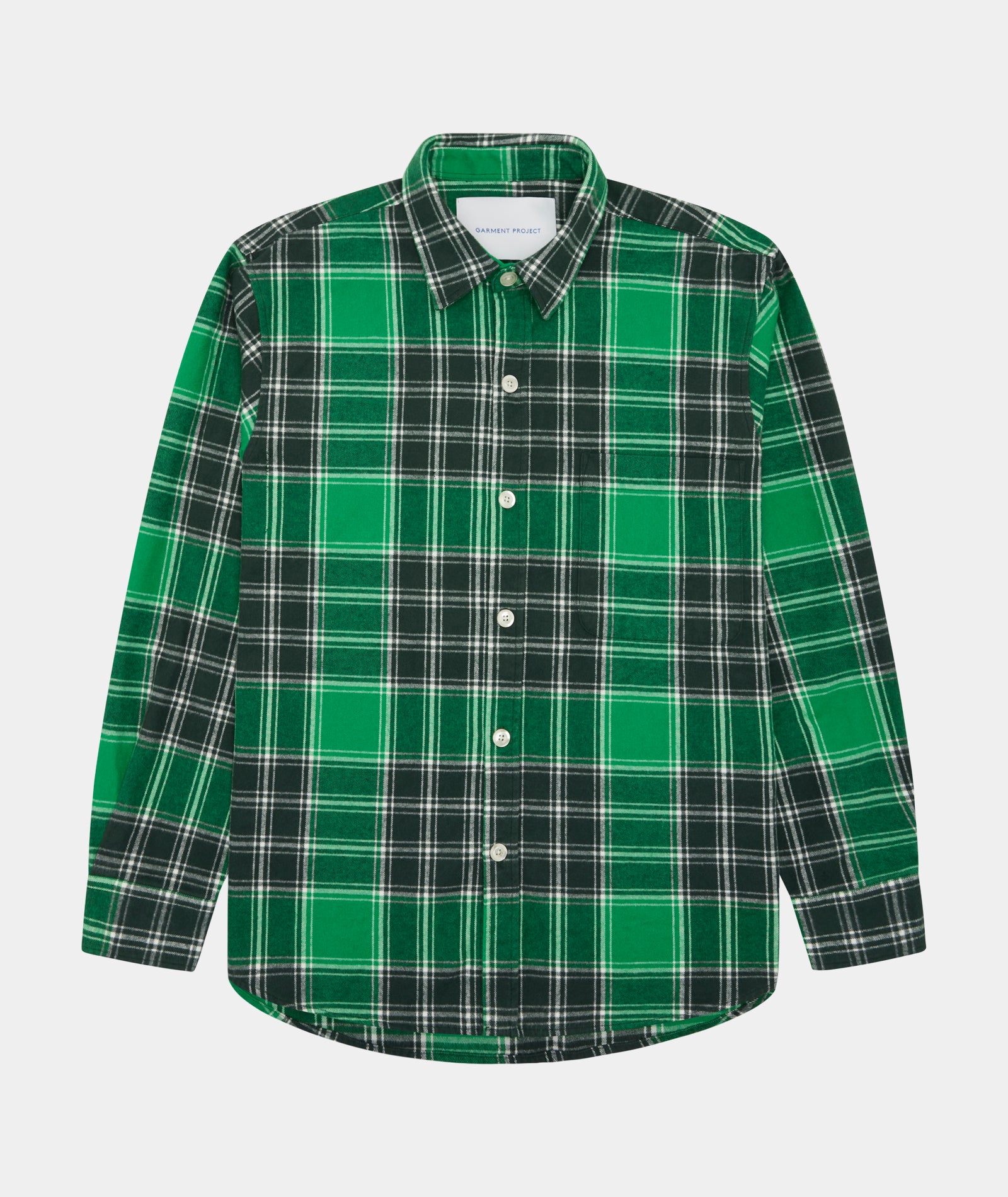 GARMENT PROJECT MAN Check Overshirt - Green Overshirt 200 Green