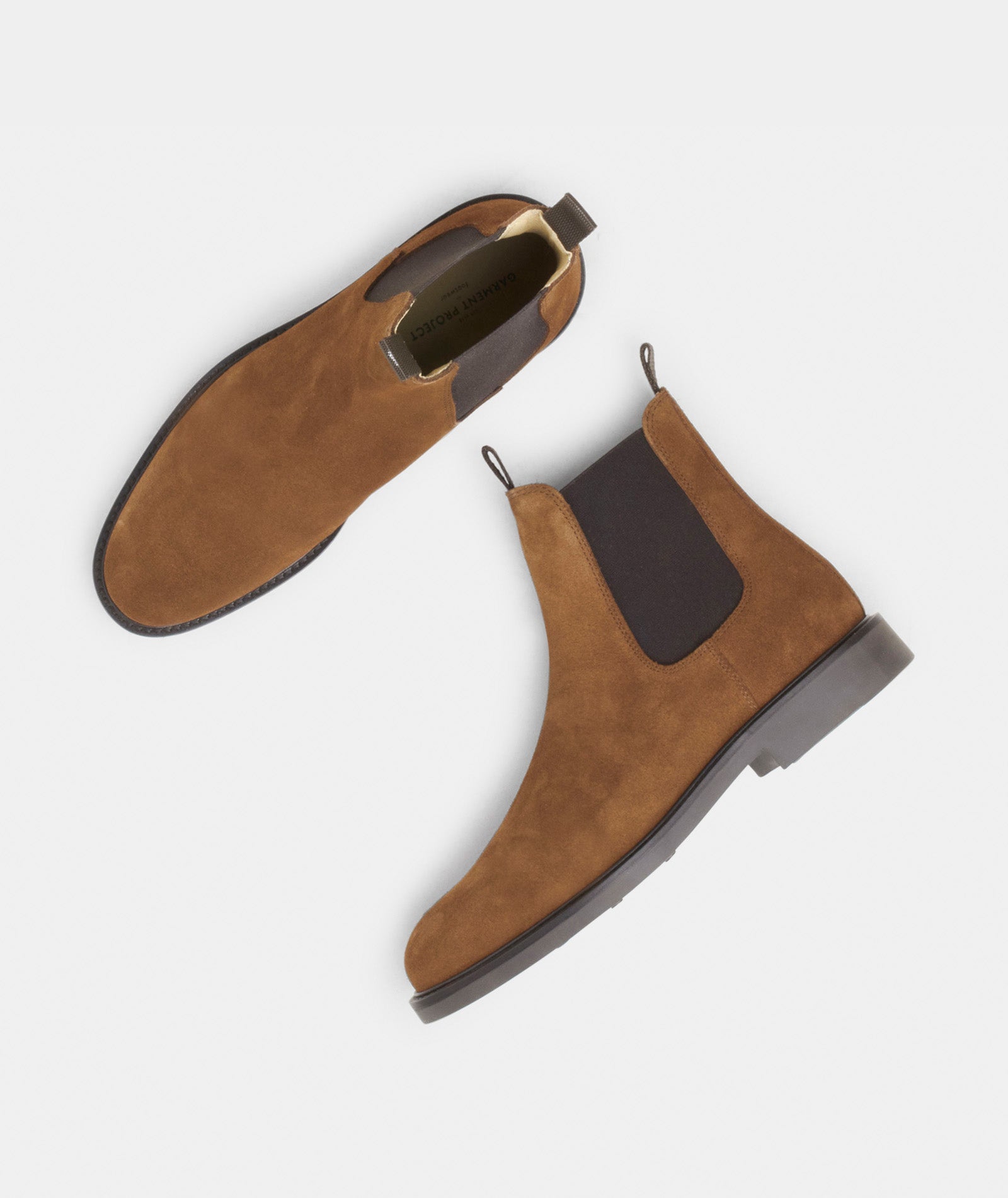 GARMENT PROJECT MAN Chelsea Boot - Cognac Suede Boots 650 Cognac