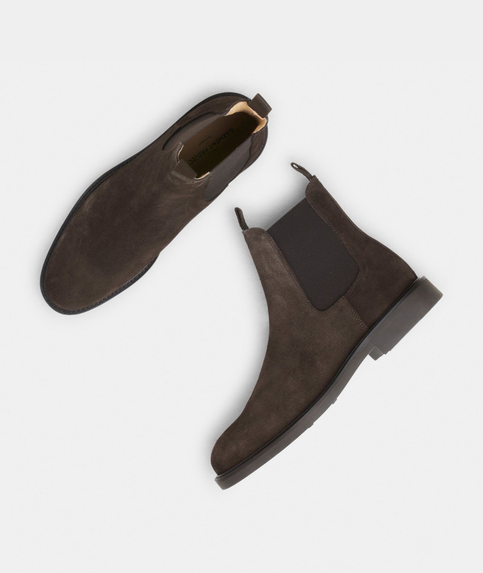 GARMENT PROJECT MAN Chelsea Boot - Dark Brown Suede Boots 800 Brown