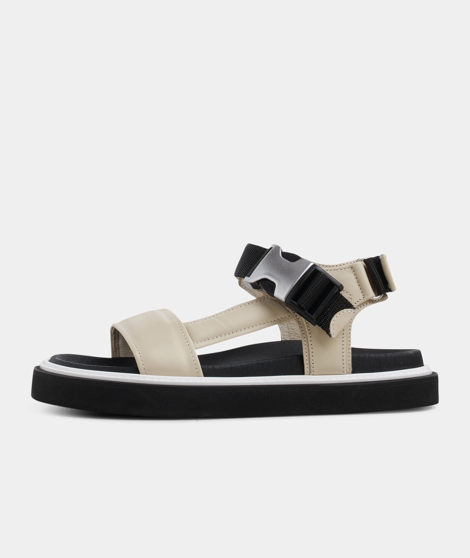 GARMENT PROJECT WMNS Cody Sandal - Off White Leather Sandals 110 Off White