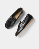 GARMENT PROJECT WMNS Daisy Boat Shoe - Black Snake Leather Shoes 999 Black