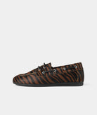 GARMENT PROJECT WMNS Daisy Boat Shoe - Brown Zebra Pony Hair Shoes 800 Brown