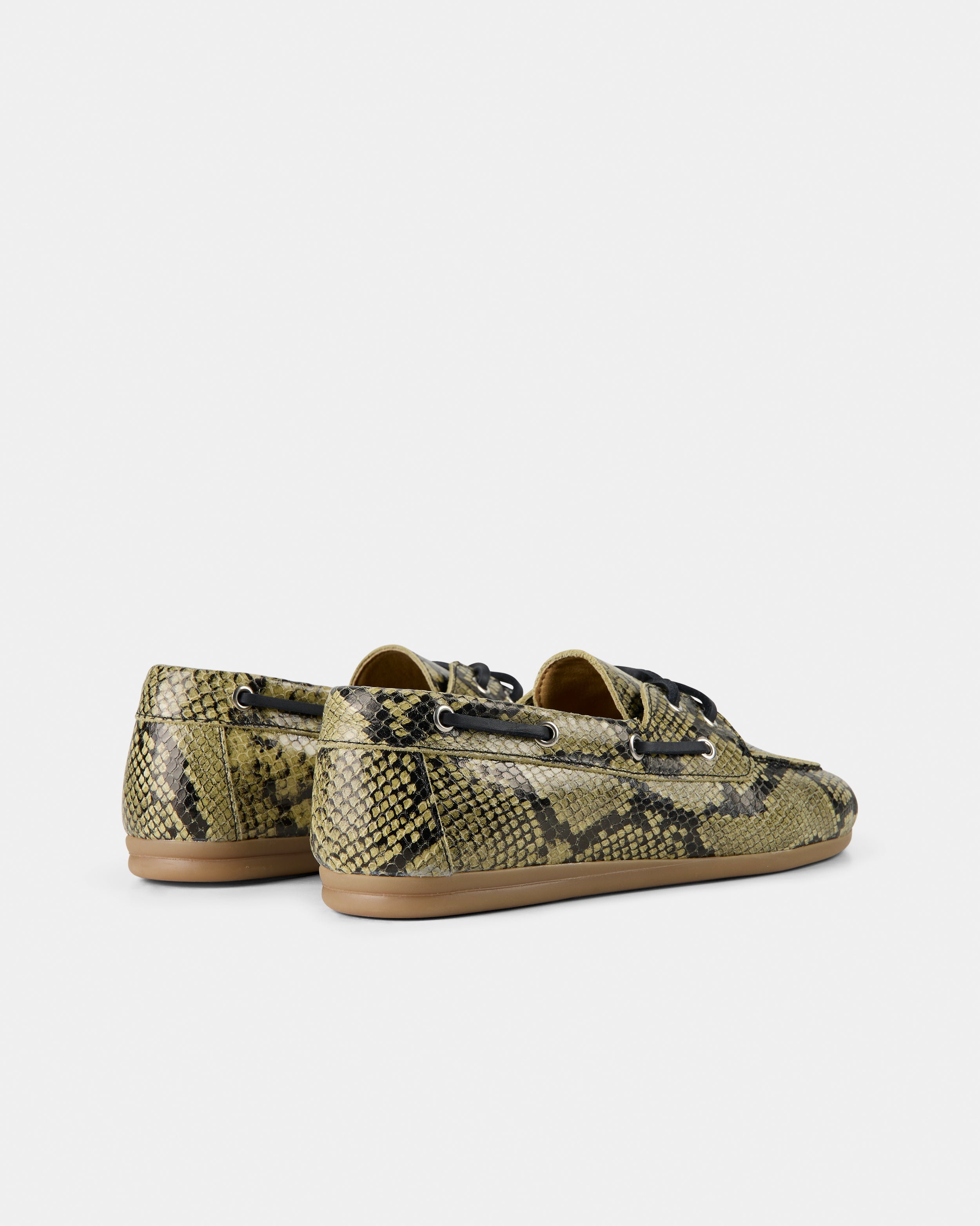 GARMENT PROJECT WMNS Daisy Boat Shoe - Soft Yellow Snake Leather Shoes 305 Soft Yellow