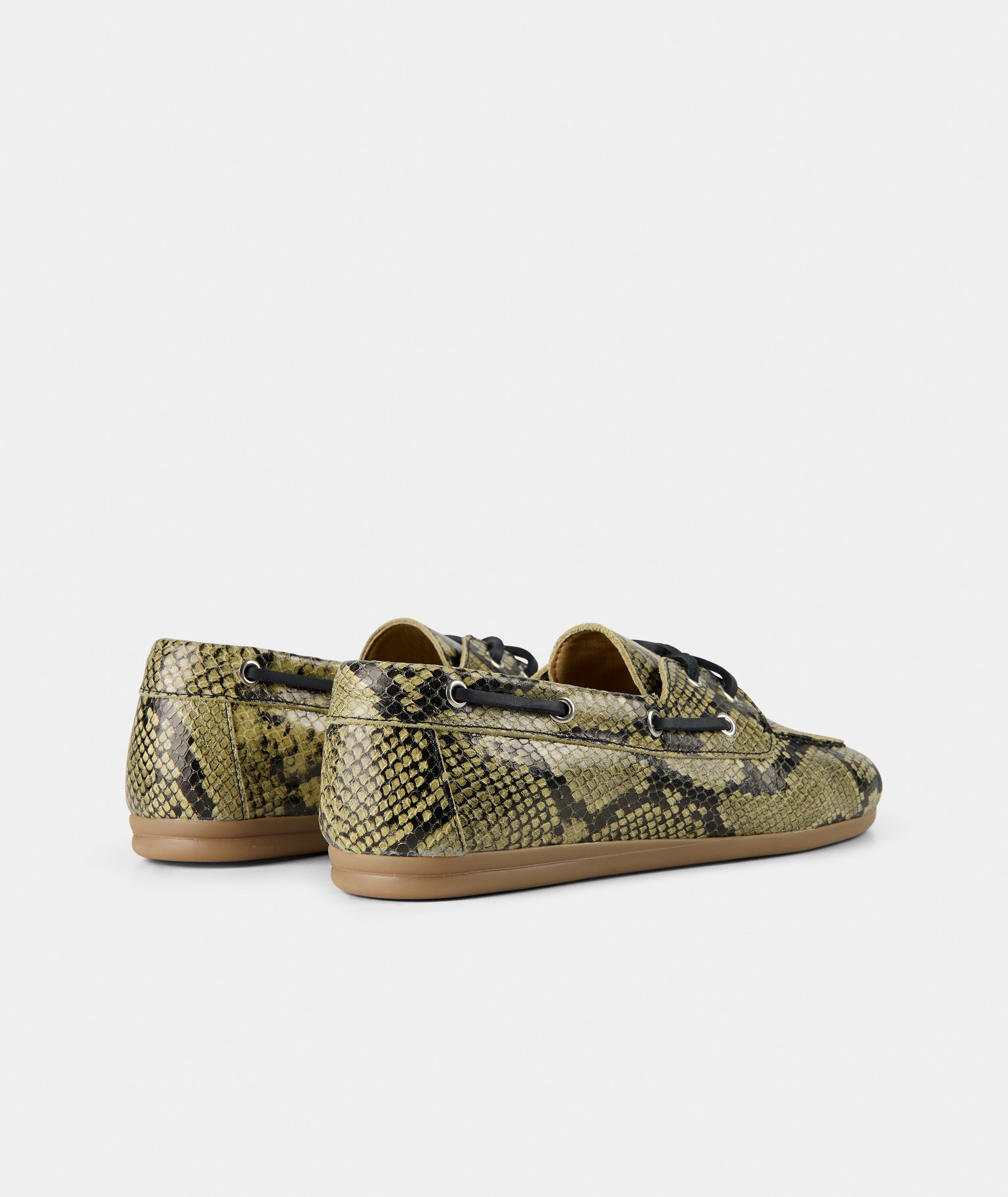 GARMENT PROJECT WMNS Daisy Boat Shoe - Soft Yellow Snake Leather Shoes 305 Soft Yellow