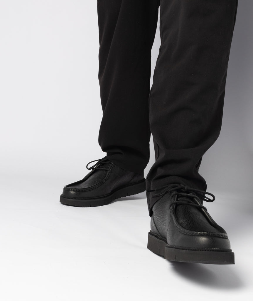 GARMENT PROJECT MAN Eilo Vibram Low - Black Tumbled Leather Shoes 999 Black