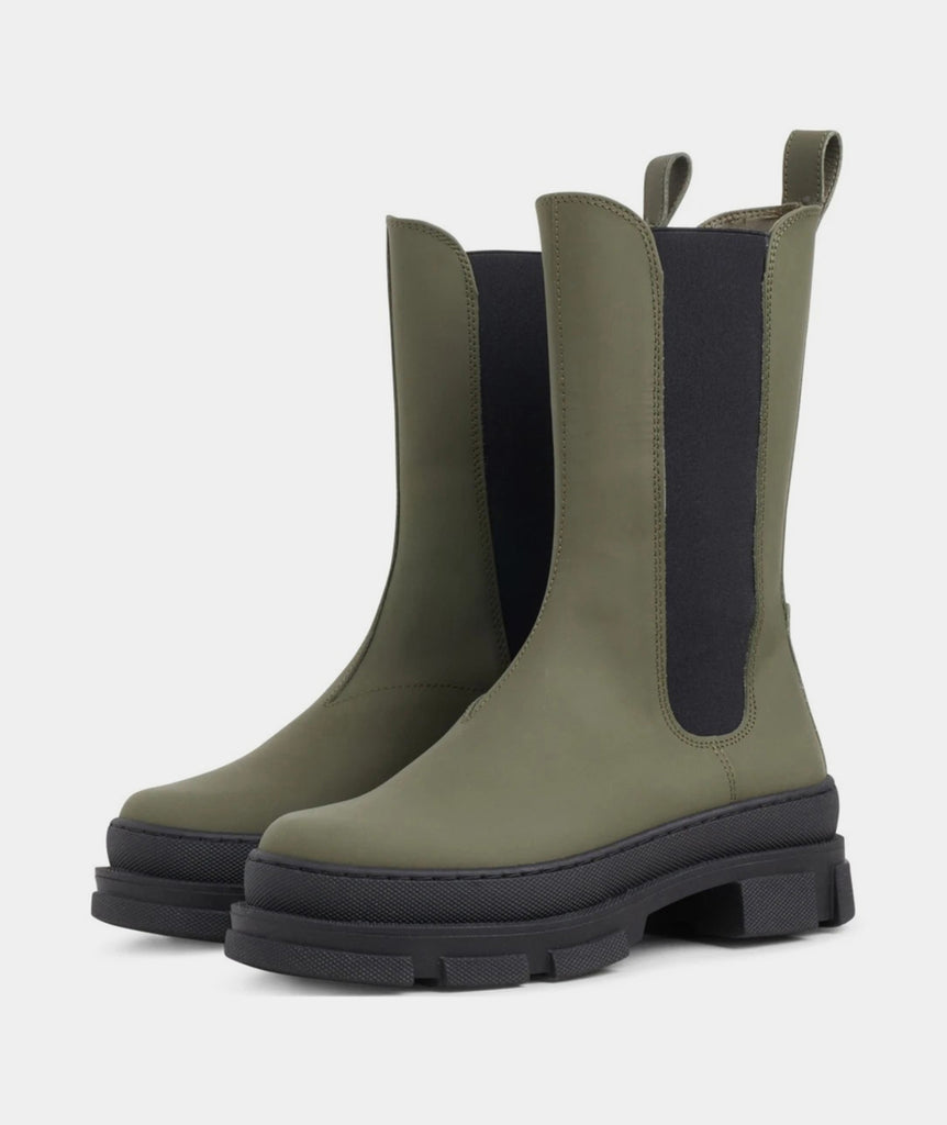 GARMENT PROJECT WMNS Elise Chelsea - Army Rubberised Leather Boots 240 Army
