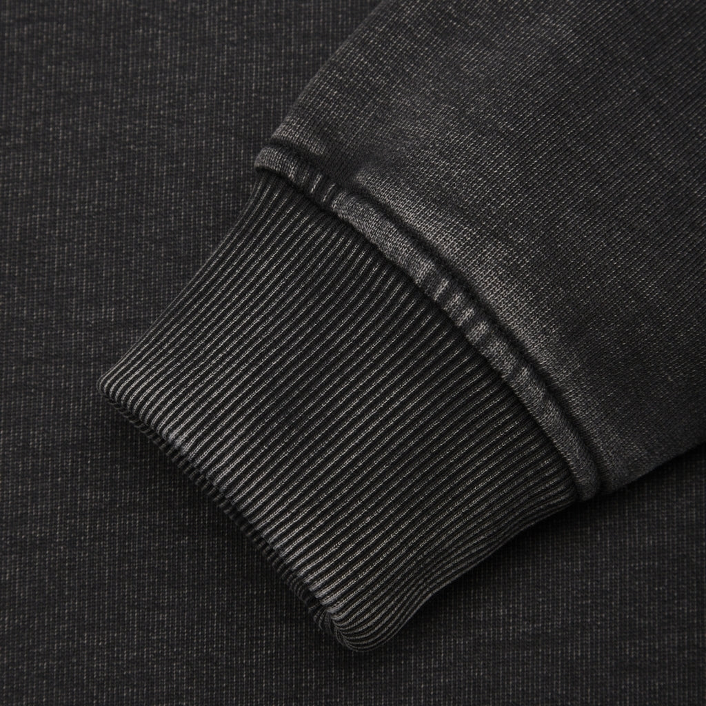 GARMENT PROJECT MAN GP Drop Shoulder Crew Neck Sweat - Acid Black Crew Neck Sweat