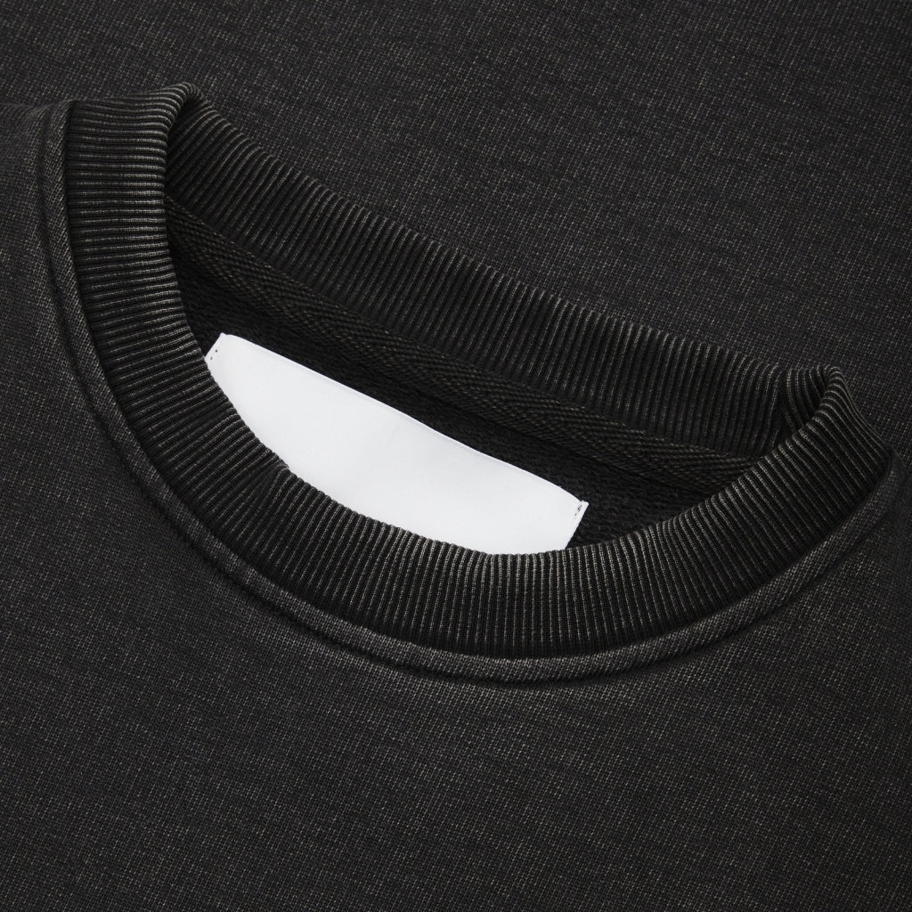 GARMENT PROJECT MAN GP Drop Shoulder Crew Neck Sweat - Acid Black Crew Neck Sweat