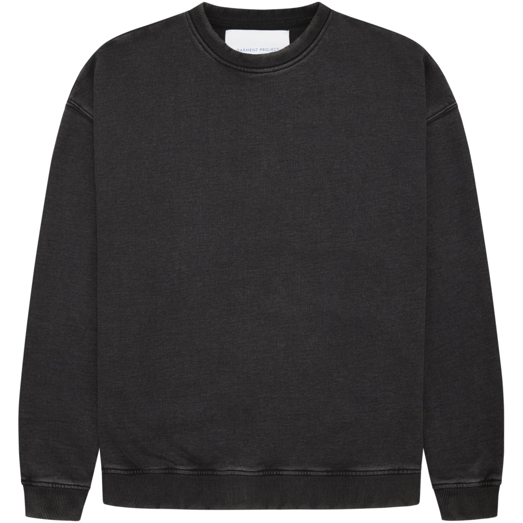 GARMENT PROJECT MAN GP Drop Shoulder Crew Neck Sweat - Acid Black Crew Neck Sweat 995 Acid Black