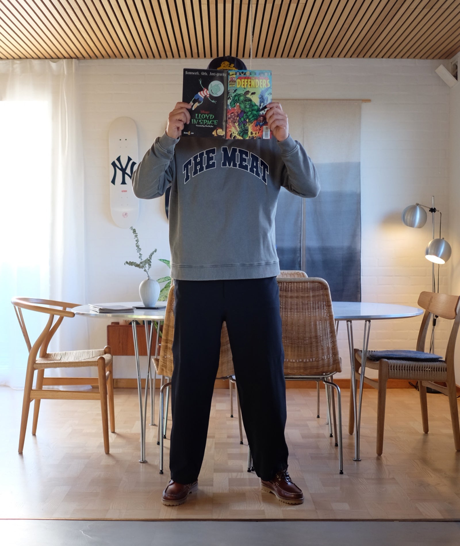 GARMENT PROJECT MAN GP X Martin The Meat Crew Neck - Acid Grey Crew Neck Sweat 435 Acid Grey