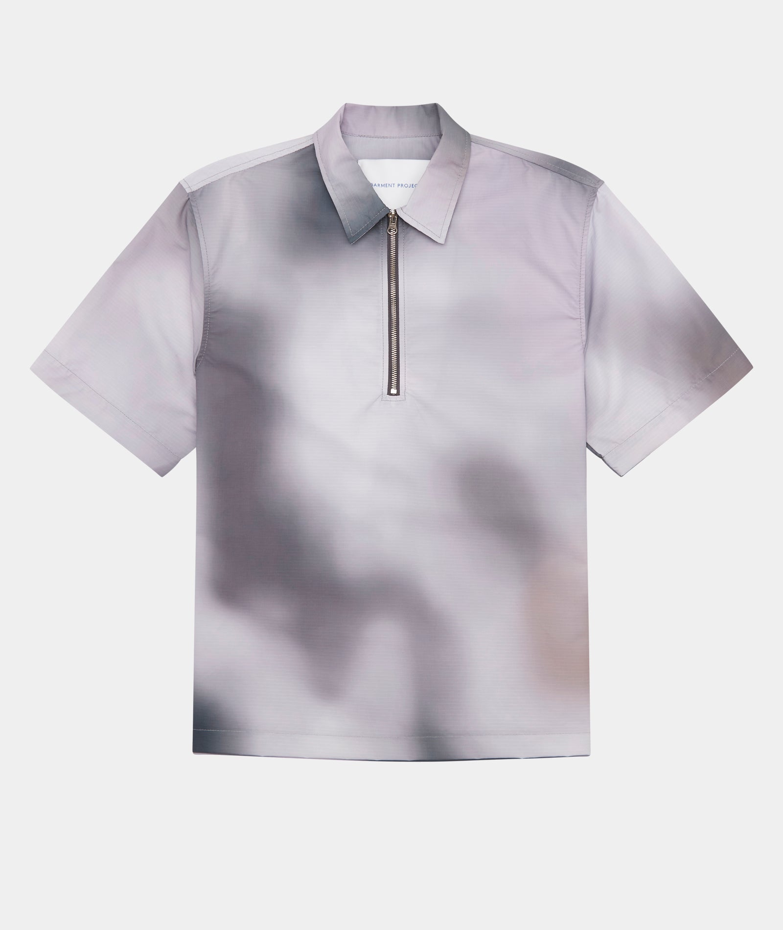 GARMENT PROJECT MAN Half Zip Shirt - Grey AOP Shirt 990 Black/Grey A.O.P.