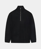 GARMENT PROJECT MAN Half Zip Wool Knit - Black Knit 999 Black