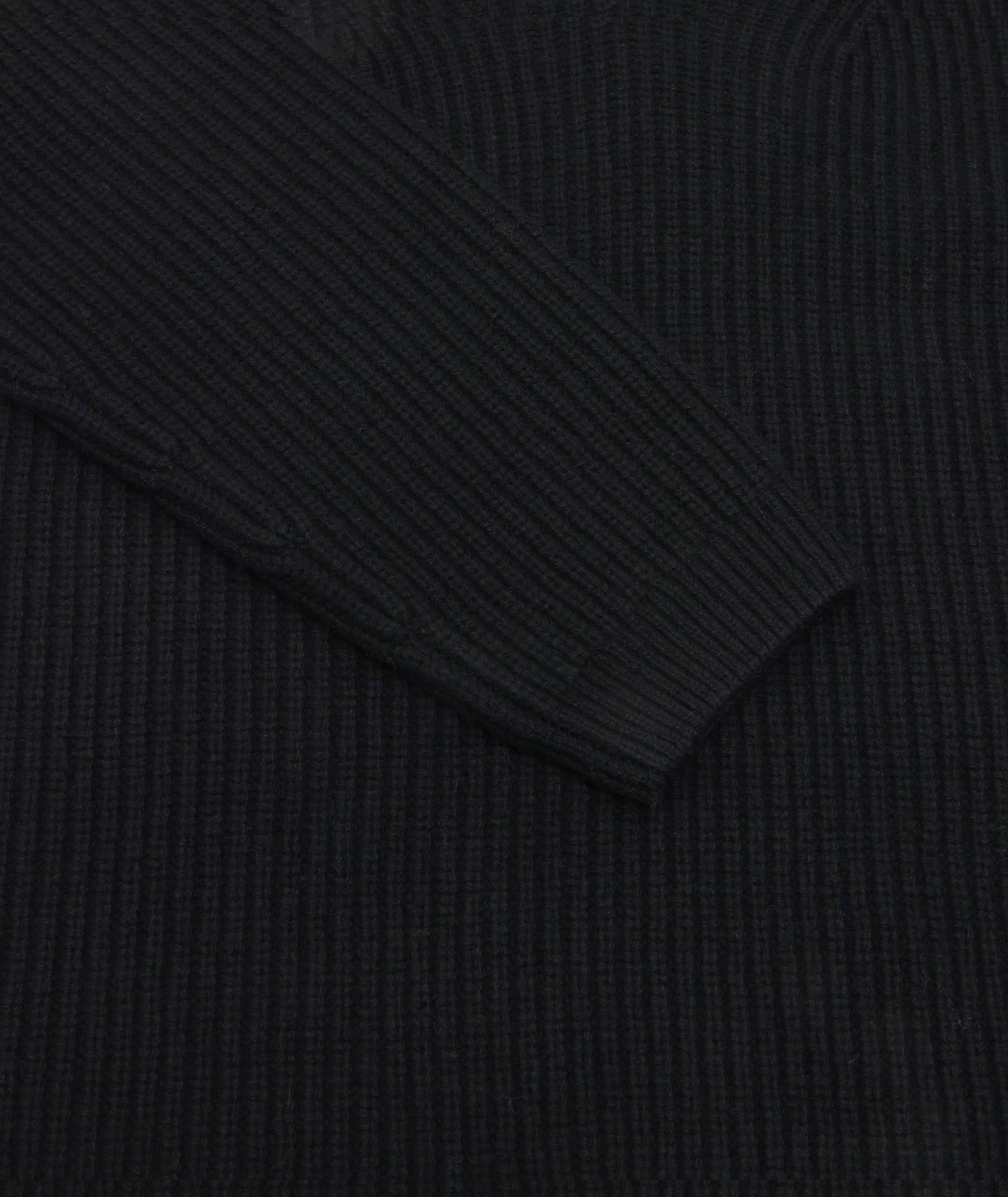 GARMENT PROJECT MAN Half Zip Wool Knit - Black Knit 999 Black