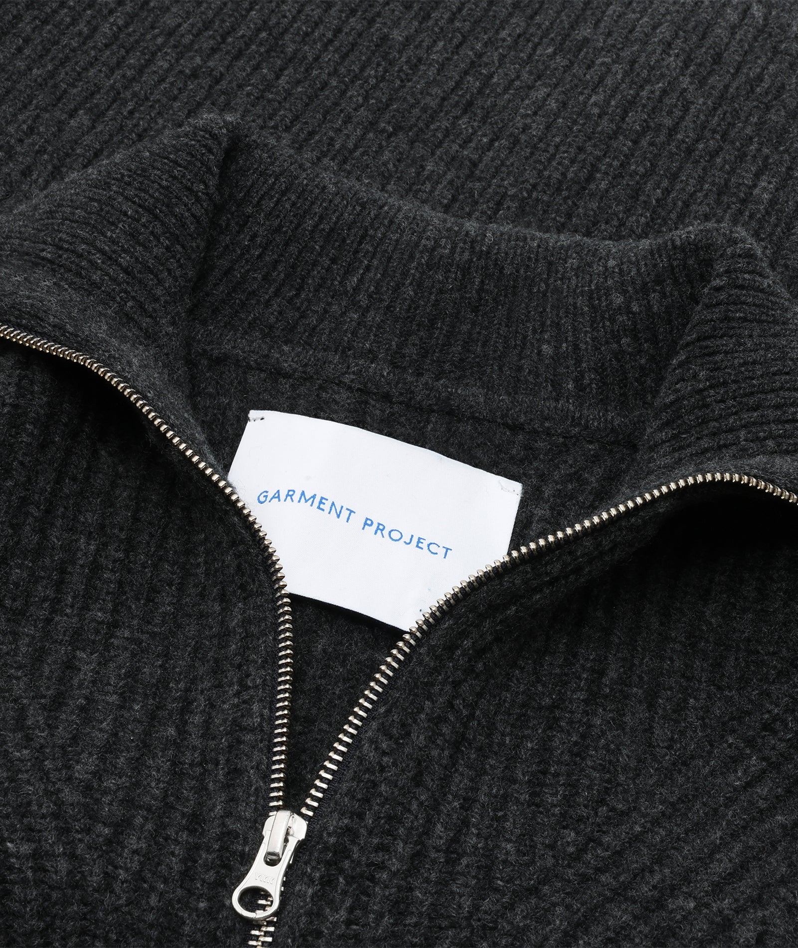 Half Zip Wool Knit - Dark Grey Melange – Garment Project