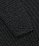 GARMENT PROJECT MAN Half Zip Wool Knit - Dark Grey Melange Knit 7673 Dark Grey