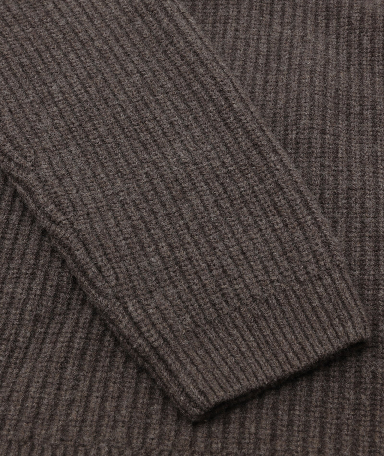 GARMENT PROJECT MAN Half Zip Wool Knit - Dark Taupe Melange Knit 140 Taupe