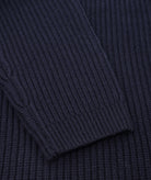 GARMENT PROJECT MAN Half Zip Wool Knit - Navy Knit 500 Navy