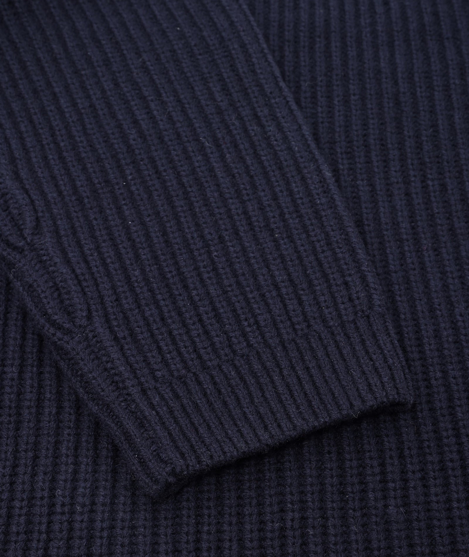 GARMENT PROJECT MAN Half Zip Wool Knit - Navy Knit 500 Navy