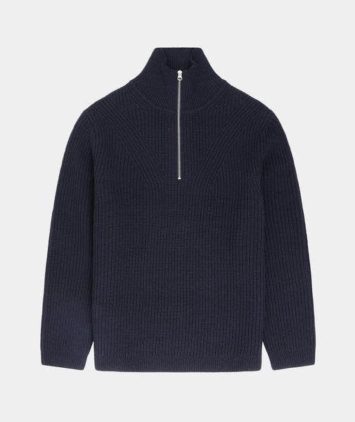 Half_Zip_Wool_Knit_-_Navy-Knit