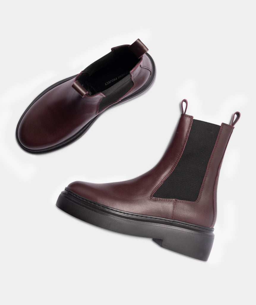 GARMENT PROJECT WMNS June Chelsea - Bordeaux Leather Boots 710 Bordeaux