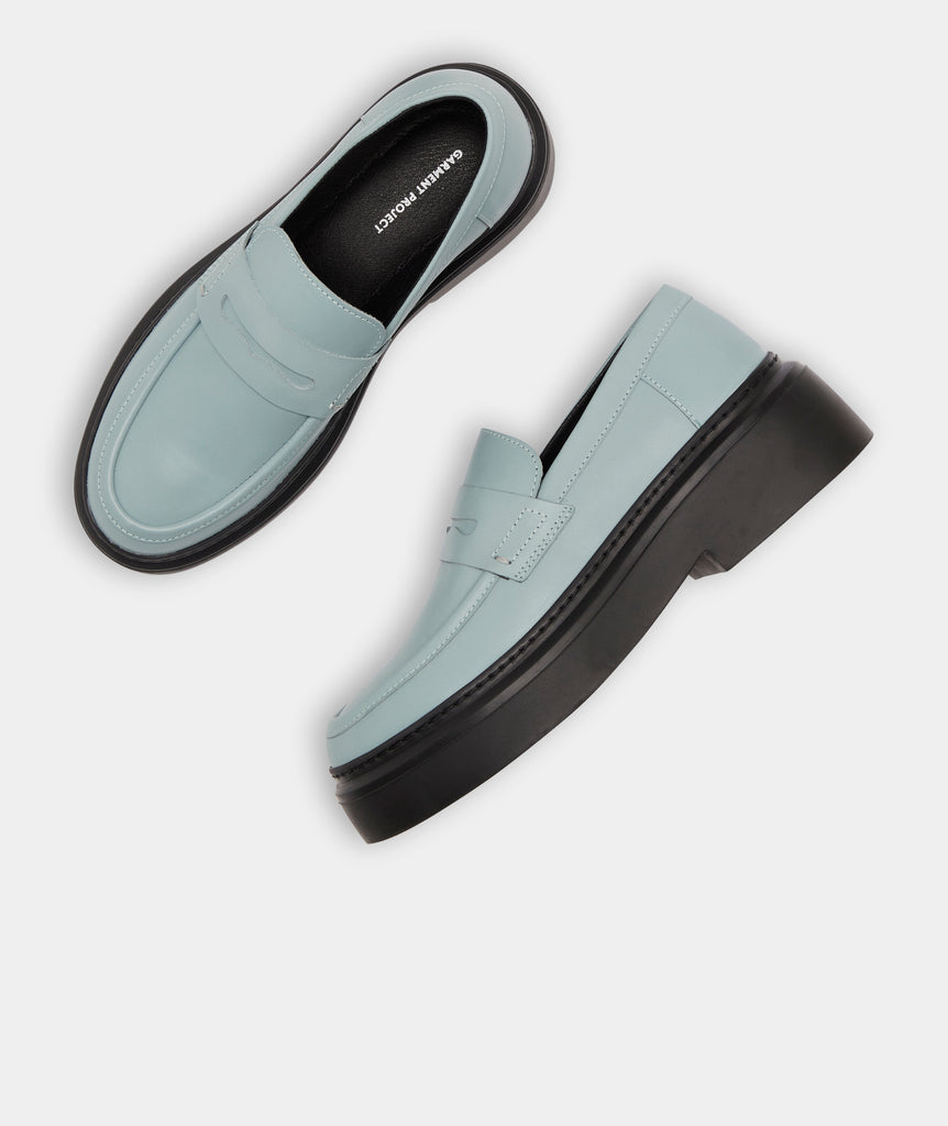 GARMENT PROJECT WMNS June Loafer - Dusty Blue Leather Shoes 505 Dusty Blue