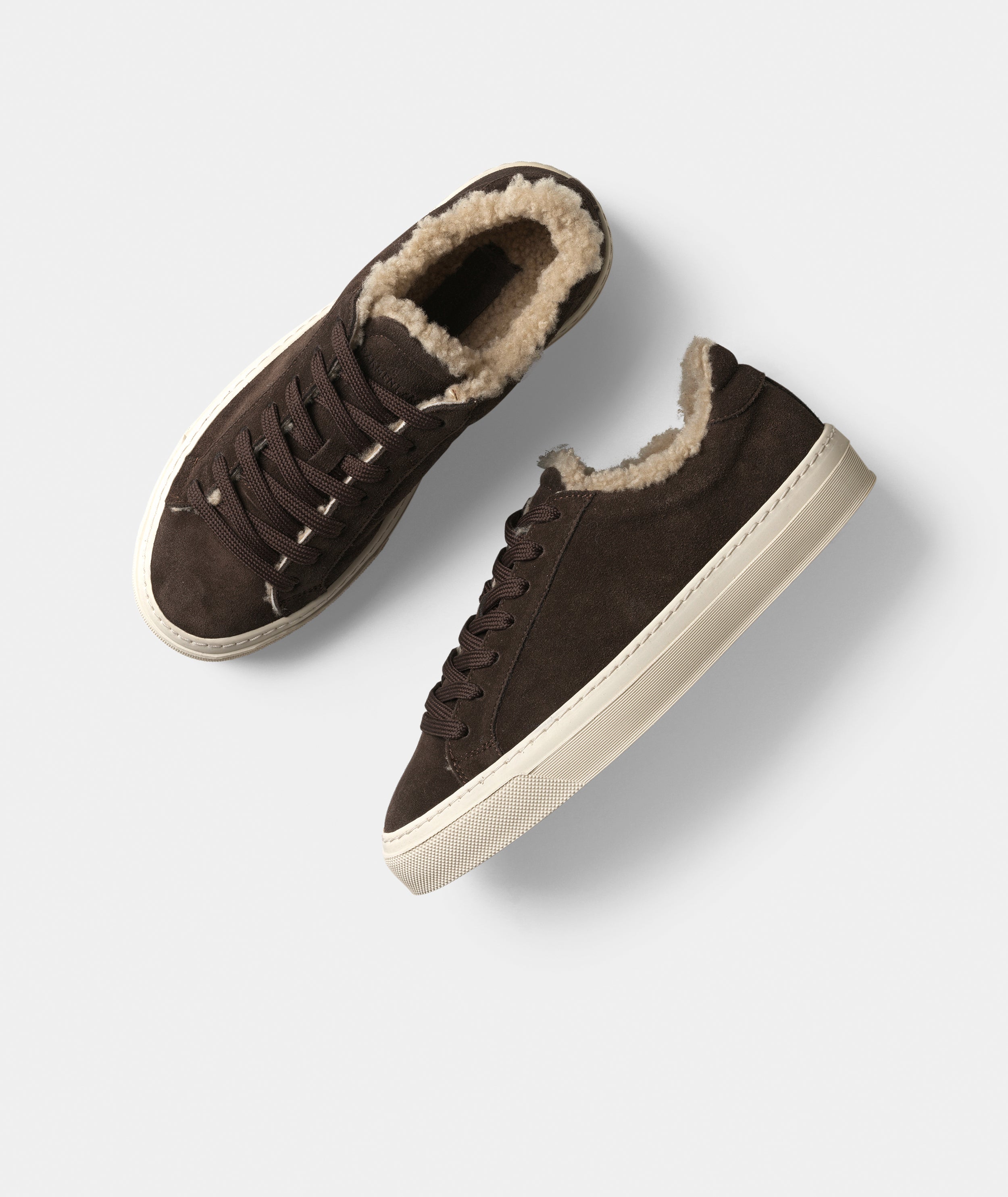 GARMENT PROJECT WMNS Kit - Brown Suede / Shearling Sneakers 800 Brown