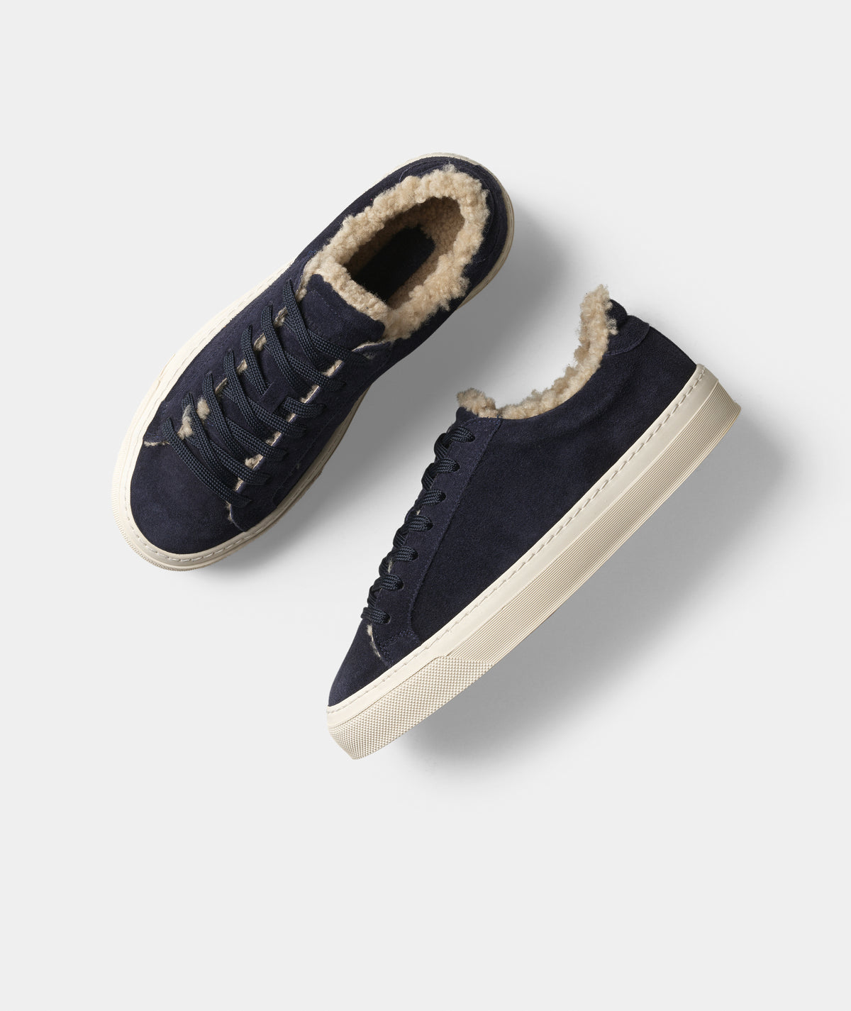 GARMENT PROJECT WMNS Kit - Navy Suede / Shearling Sneakers 500 Navy
