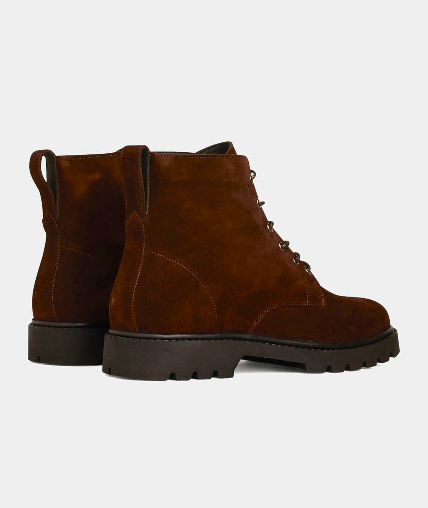 GARMENT PROJECT MAN Lace Boot - Dark Brown Suede Boots 800 Brown