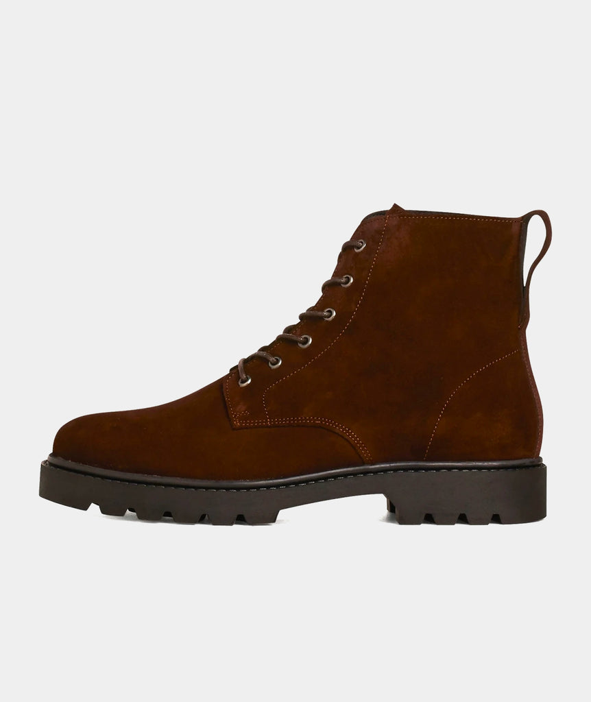 GARMENT PROJECT MAN Lace Boot - Dark Brown Suede Boots 800 Brown