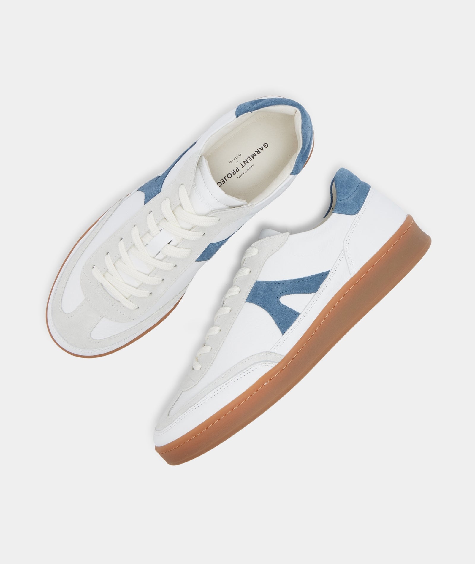 GARMENT PROJECT MAN Liga - White/Blue Leatherite Shoes 550 Blue