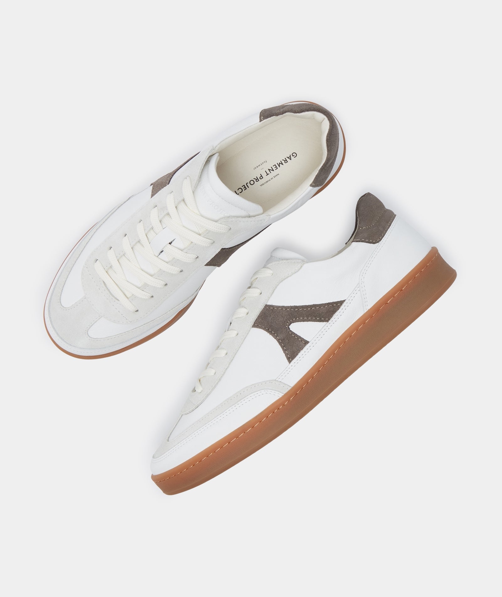 GARMENT PROJECT MAN Liga - White/Elephant Leather Sneakers 460 Elephant