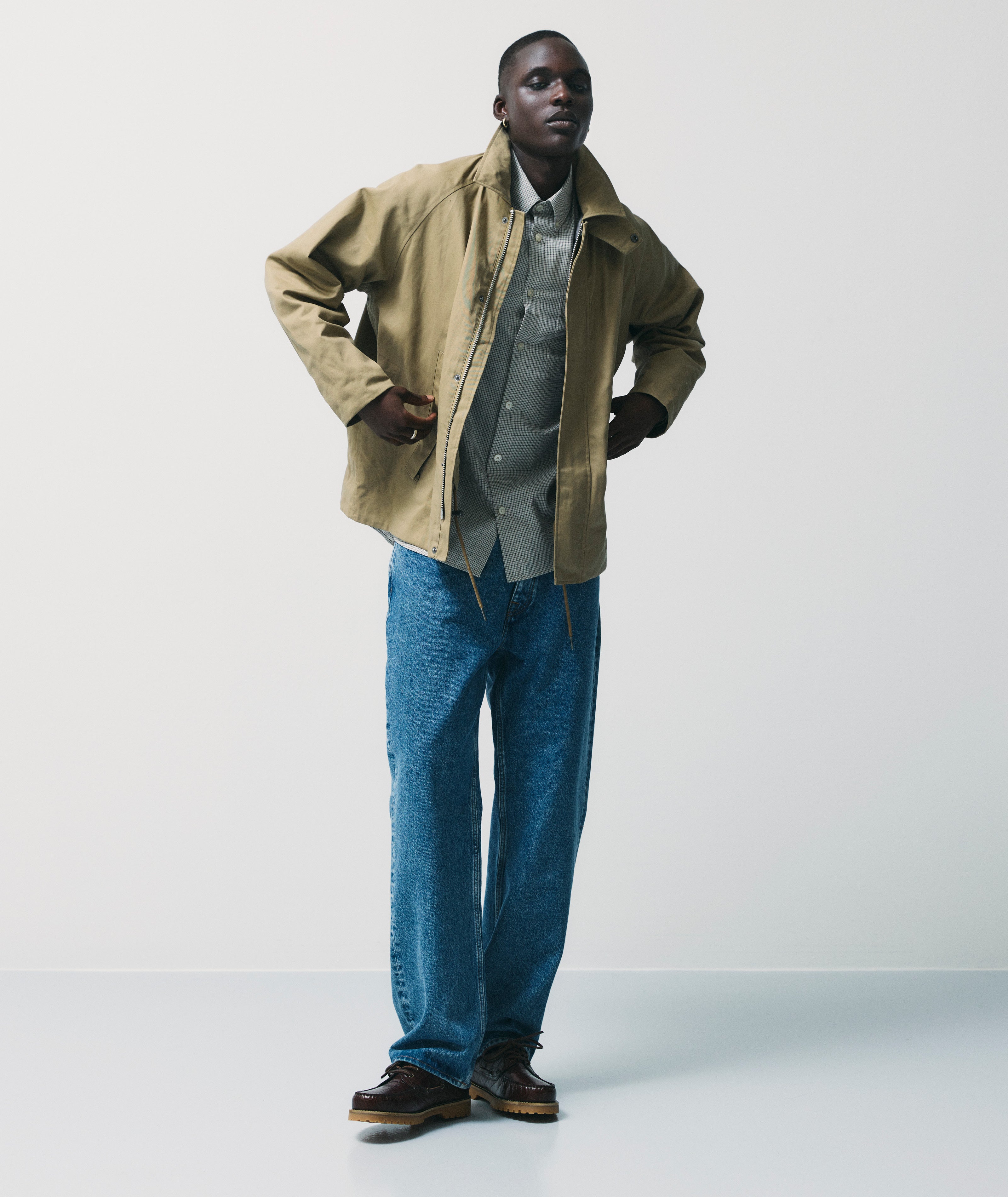 GARMENT PROJECT MAN Loose Five Pocket Jeans - Heavy Washed Indigo Jeans 550 Blue