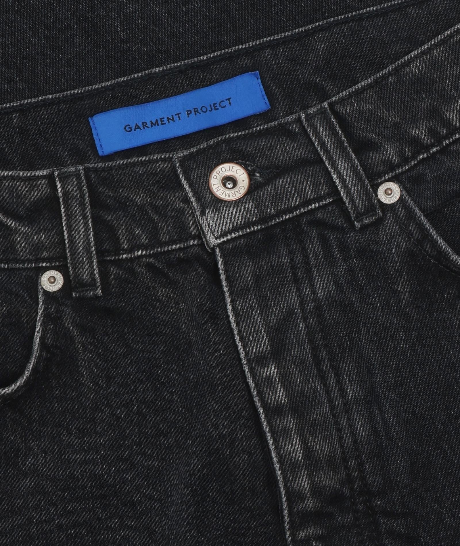 GARMENT PROJECT MAN Loose Five Pocket Jeans - Stone Washed Black Jeans 999 Black