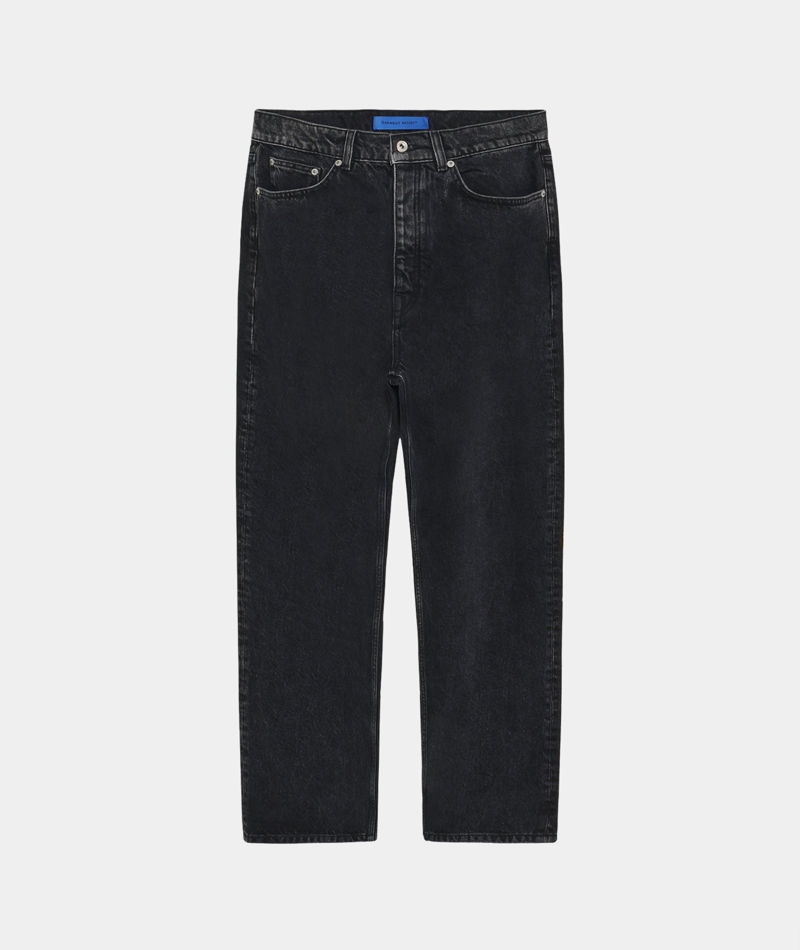 GARMENT PROJECT MAN Loose Five Pocket Jeans - Stone Washed Black Jeans 999 Black