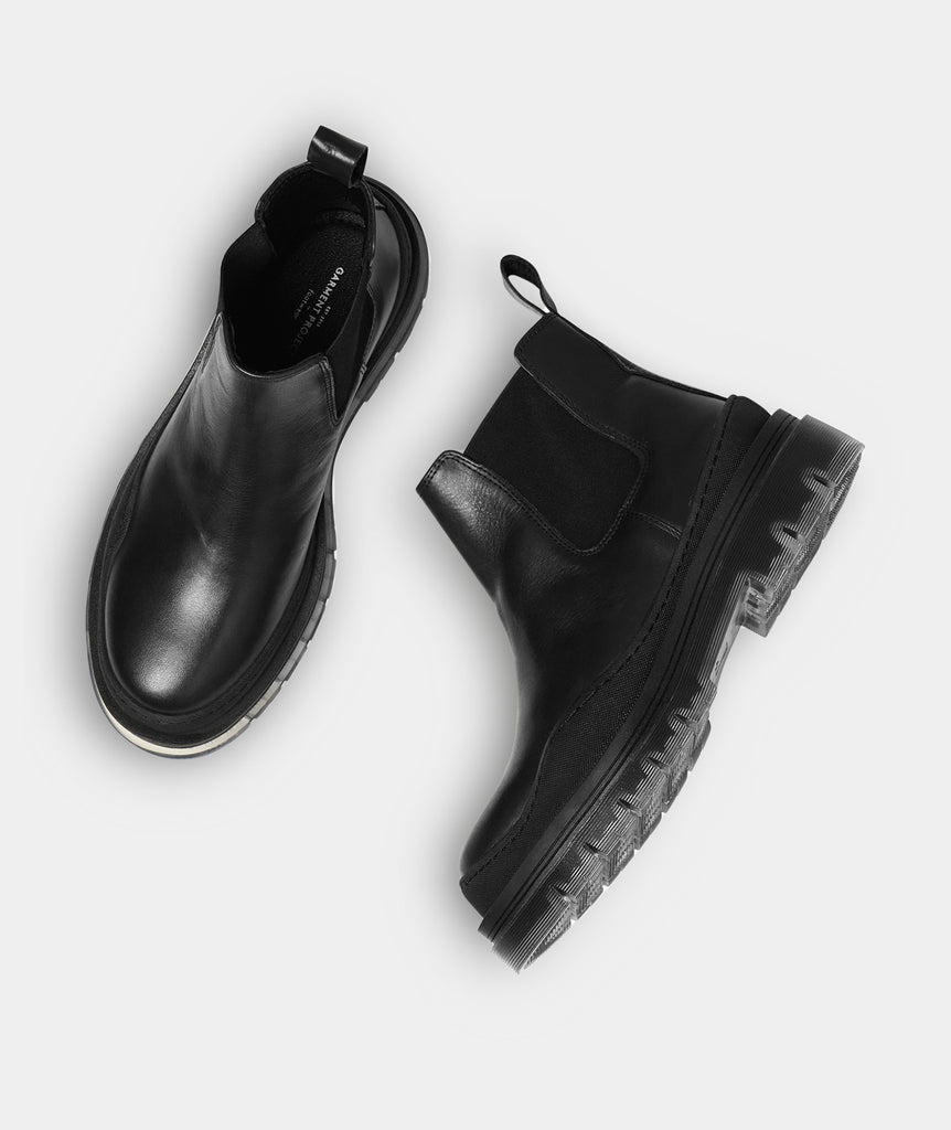 GARMENT PROJECT WMNS Lucido Transparent Chelsea - Black Leather Boots 999 Black