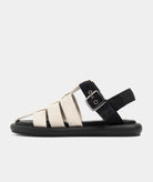 GARMENT PROJECT WMNS Luna Sandal - Off White / Black Nylon Sandals 110 Off White