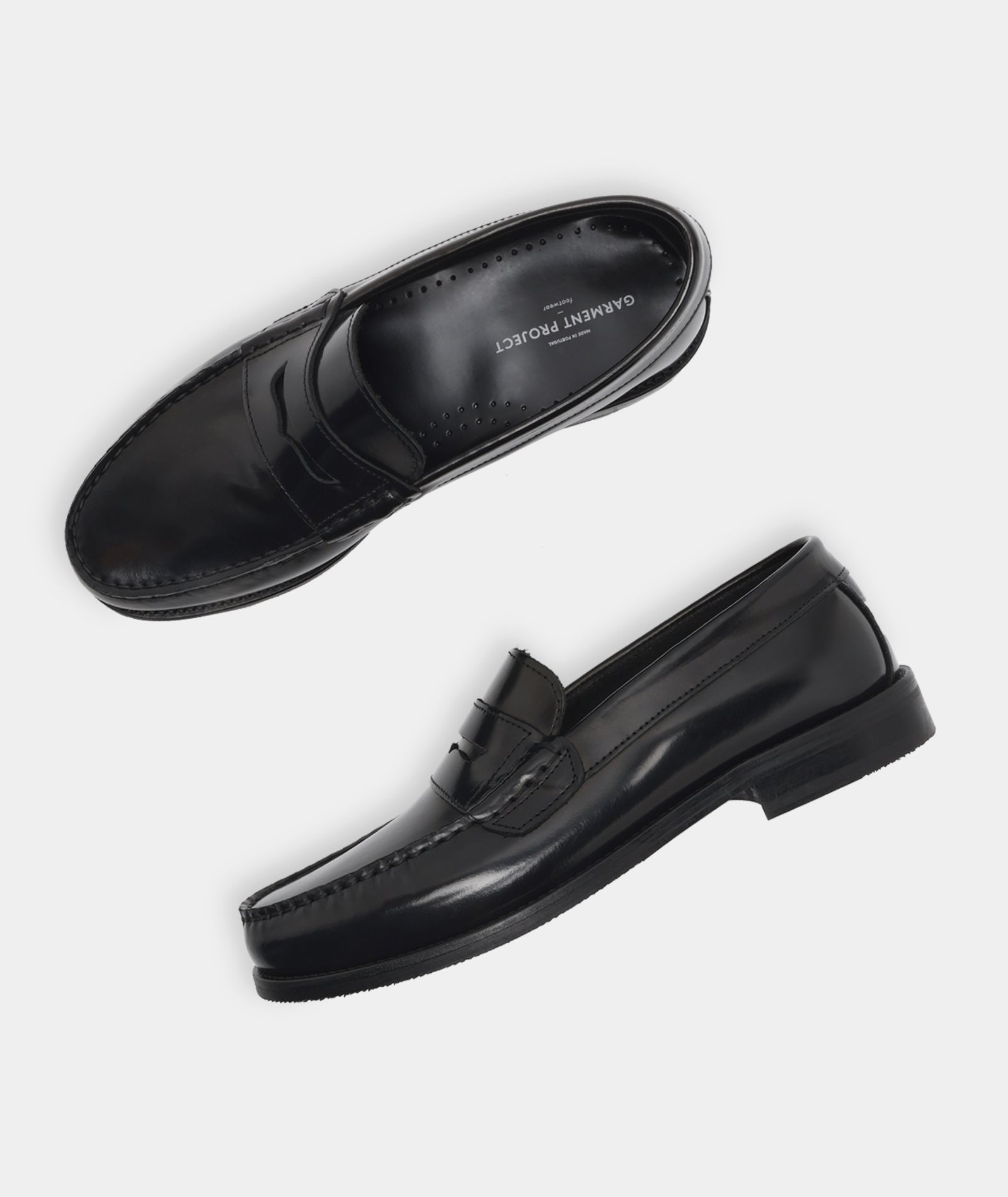 GARMENT PROJECT MAN Miles Penny Loafer - Black Polido Shoes 999 Black