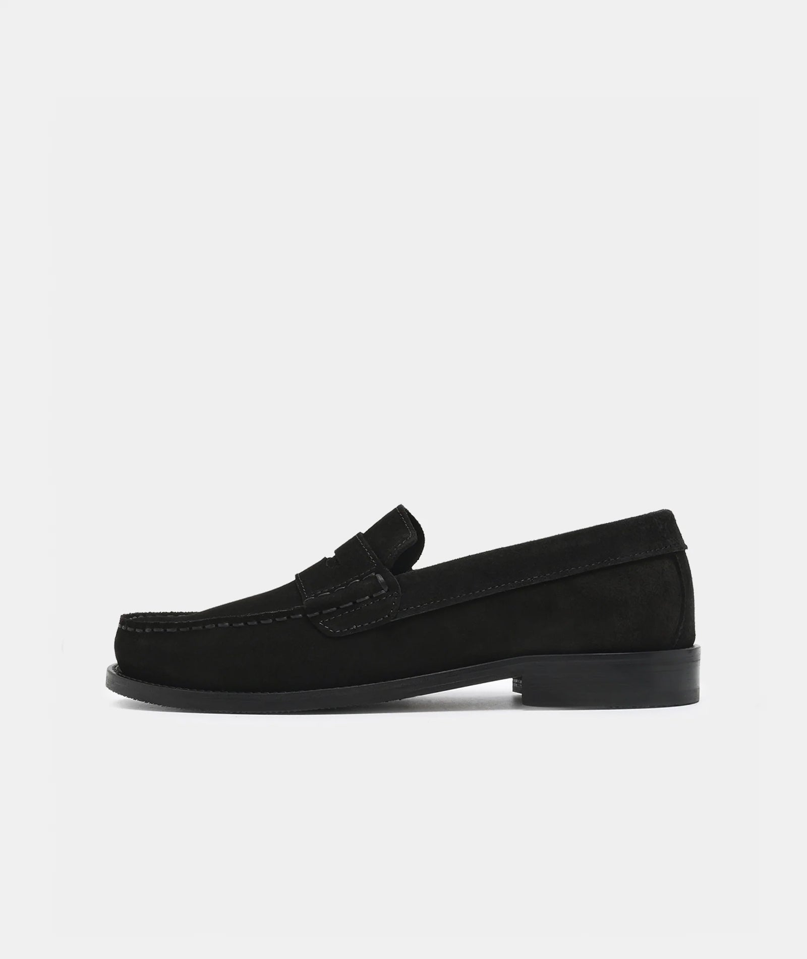 GARMENT PROJECT MAN Miles Penny Loafer - Black Suede Loafer 999 Black