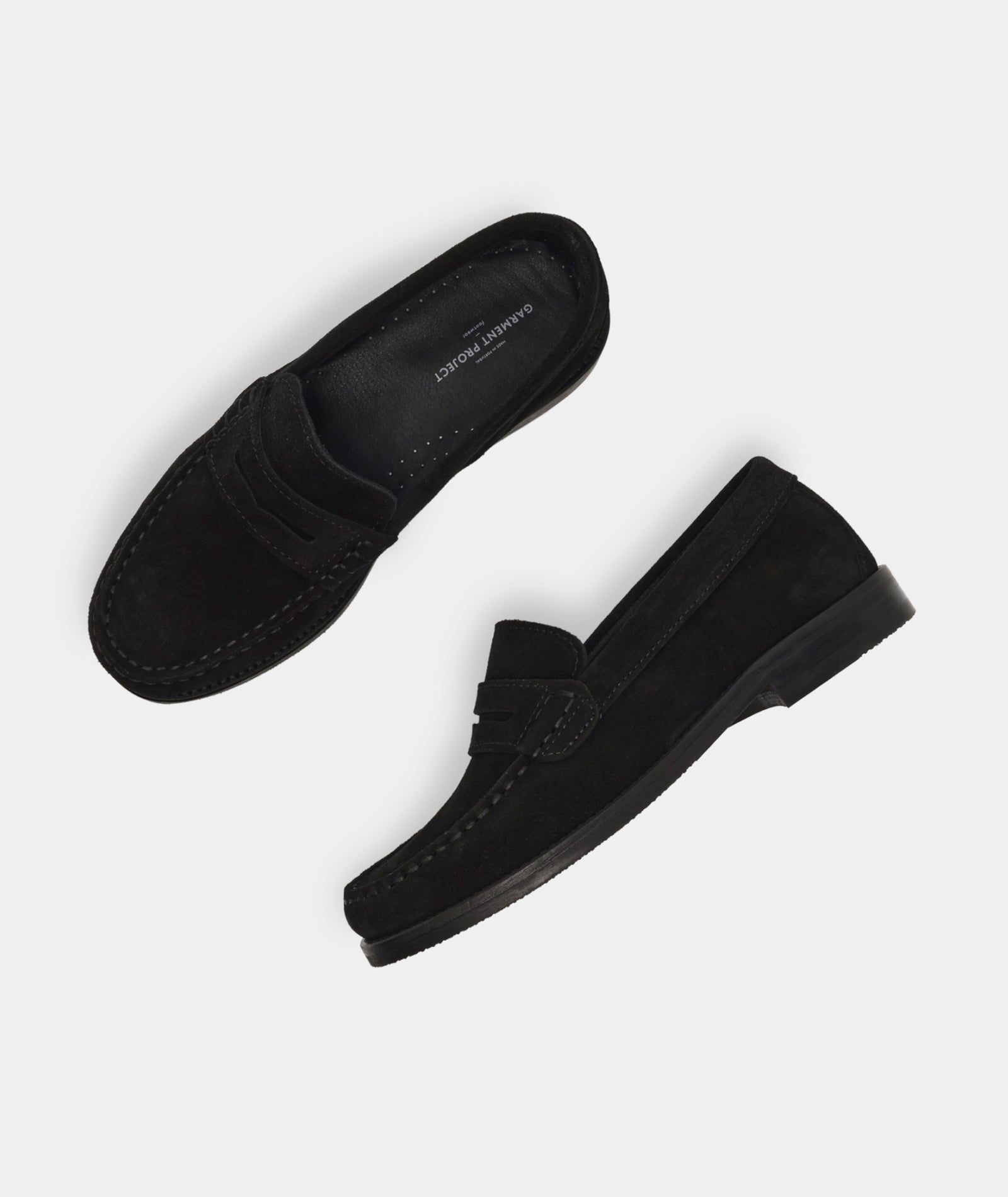 GARMENT PROJECT WMNS Miles Penny Loafer - Black Suede Loafer 999 Black