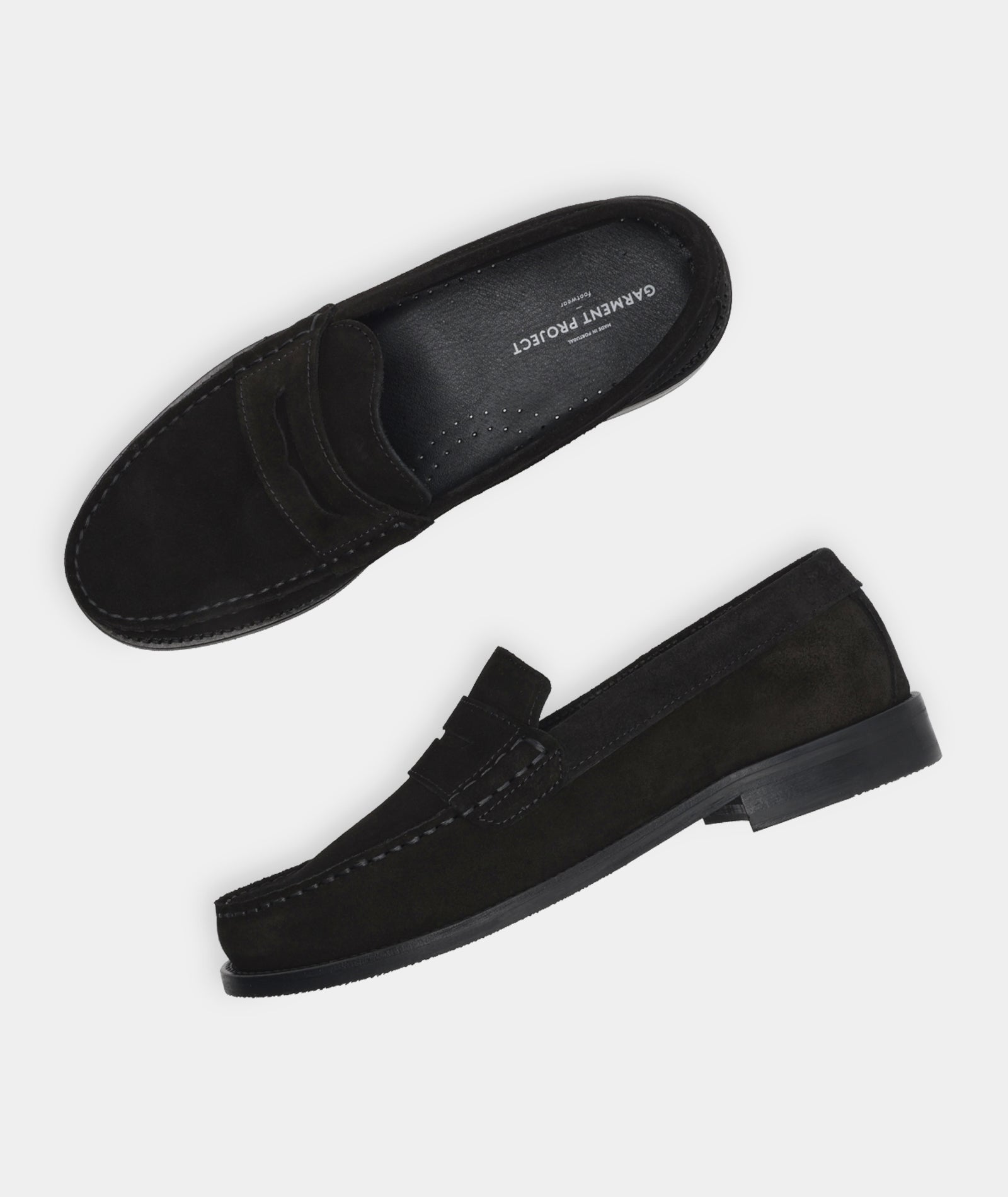 GARMENT PROJECT MAN Miles Penny Loafer - Black Suede Loafer 999 Black