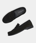 GARMENT PROJECT MAN Miles Penny Loafer - Black Suede Shoes 999 Black