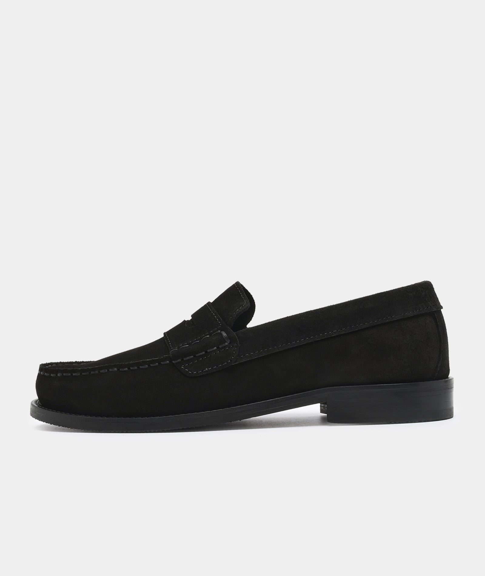 GARMENT PROJECT MAN Miles Penny Loafer - Black Suede Loafer 999 Black