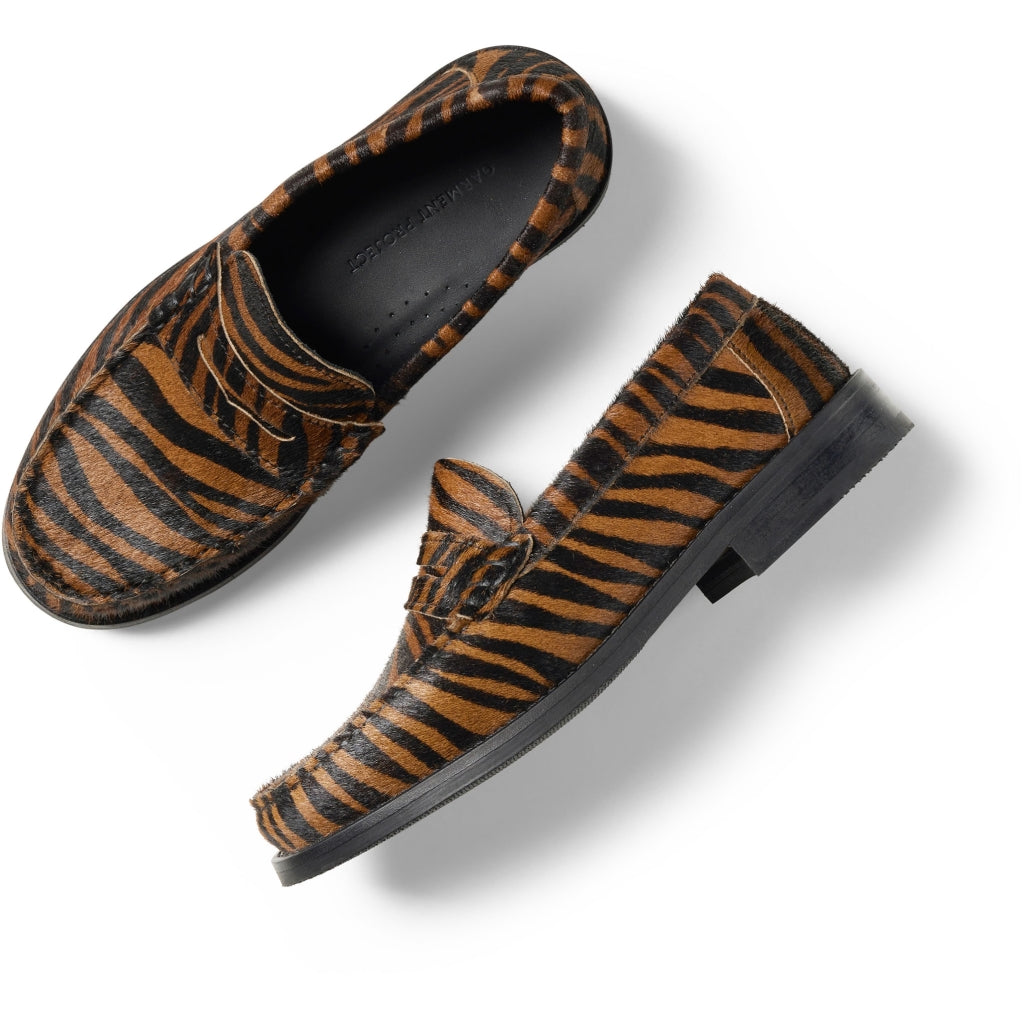 GARMENT PROJECT MAN Miles Penny Loafer - Brown Zebra Pony Hair Loafer 800 Brown