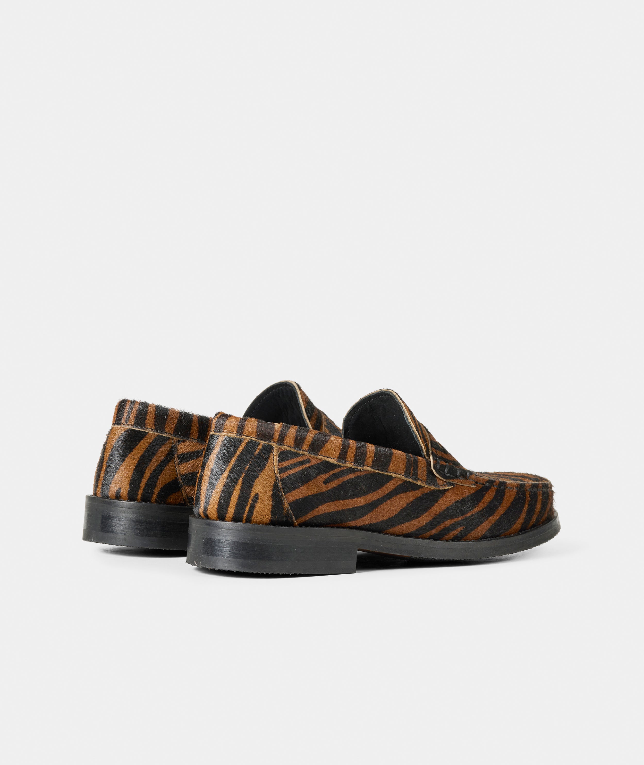 GARMENT PROJECT WMNS Miles Penny Loafer - Brown Zebra Pony Hair Loafer 800 Brown